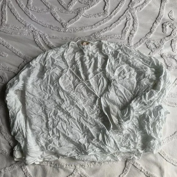 UO silence + noise White Textured Surplice Cross Front Long Sleeve Top - Picture 3 of 7